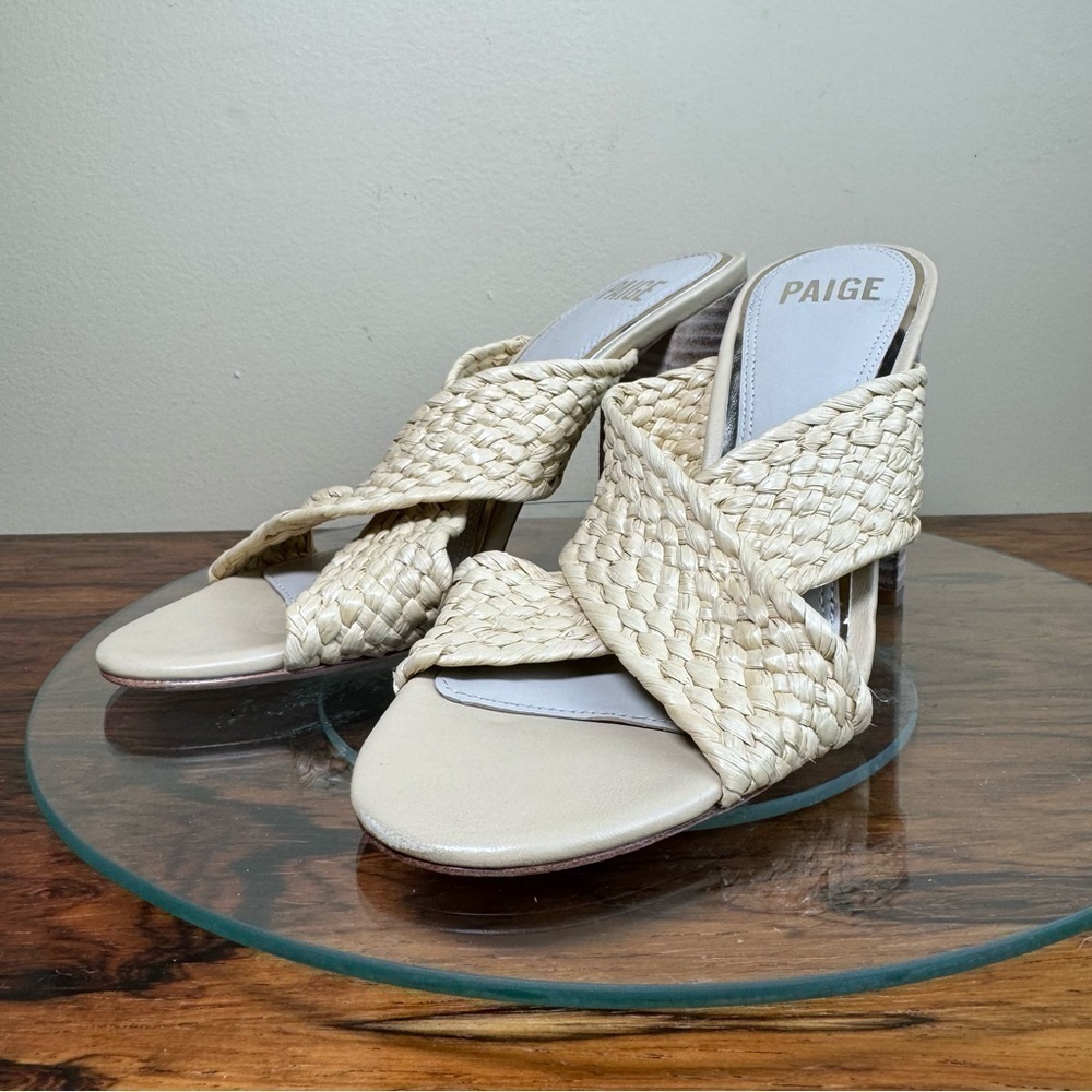 NEW Paige Nova Raffia Mules - Picture 8 of 16
